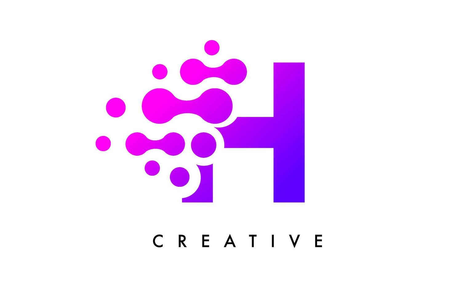 bubbels stippen letter h logo ontwerp. creatieve letterpictogram met blauwe bubbels en ronde stippen vector