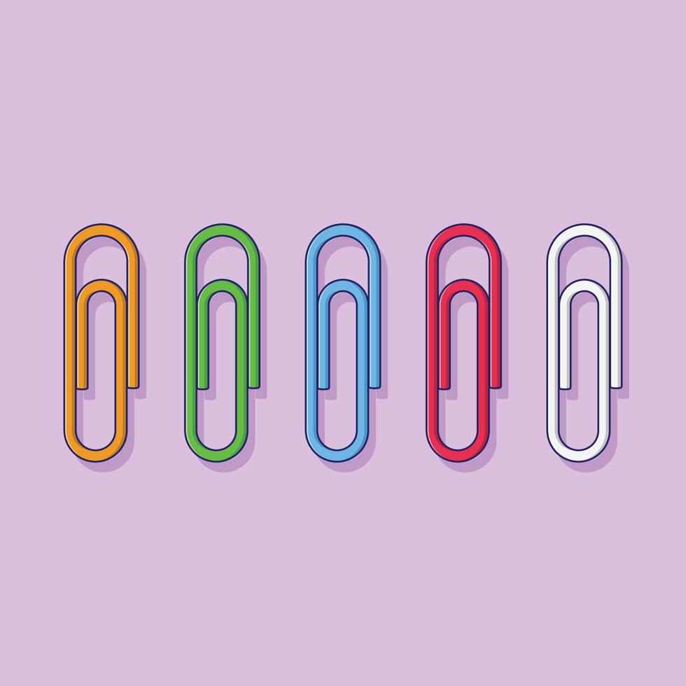 paperclip vector pictogram illustratie met omtrek voor ontwerpelement, illustraties, web, bestemmingspagina, sticker, banner. platte cartoonstijl