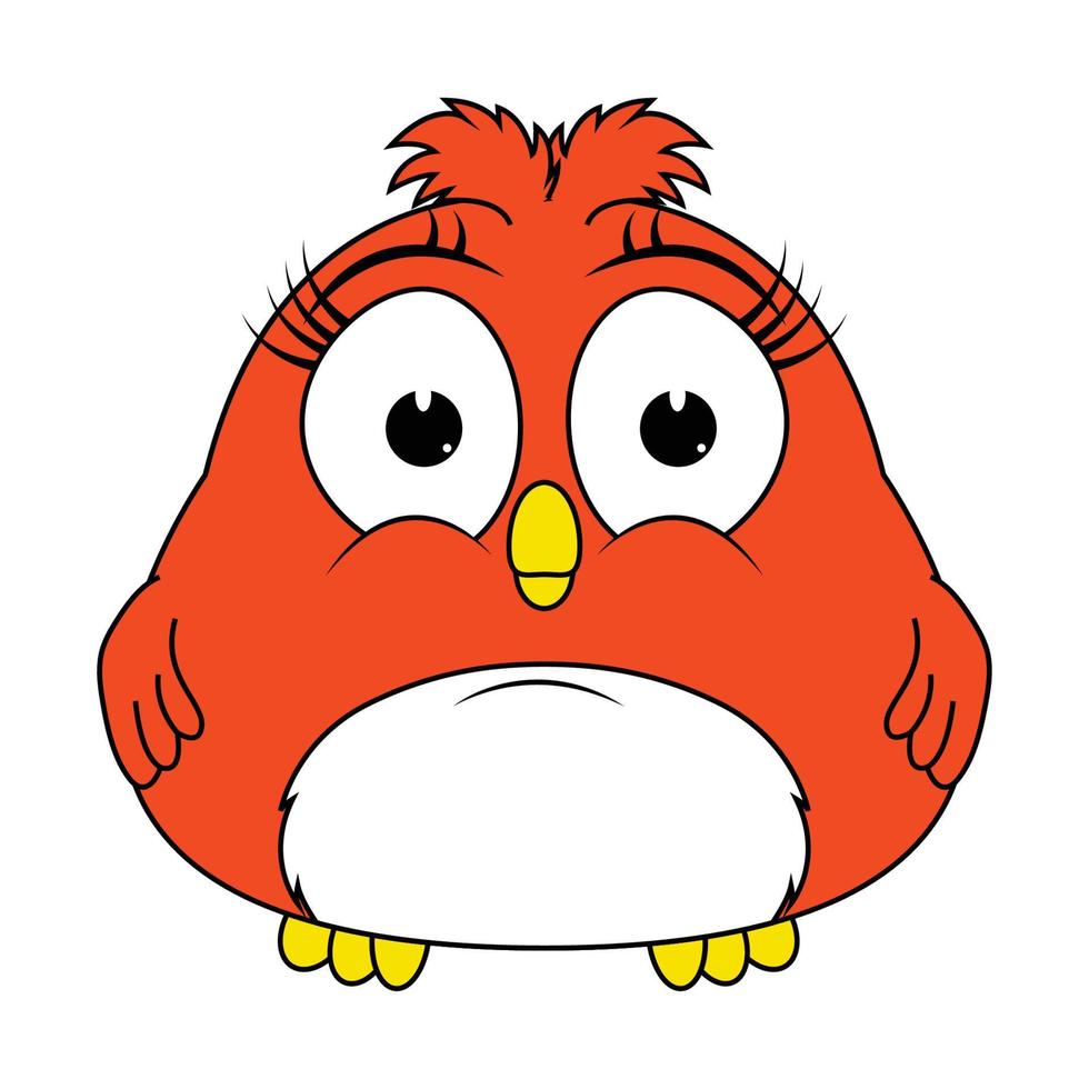 schattige rode vogel dier cartoon afbeelding vector