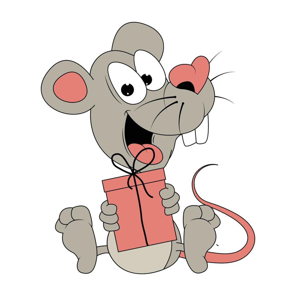 schattige rat dierlijke cartoon afbeelding vector