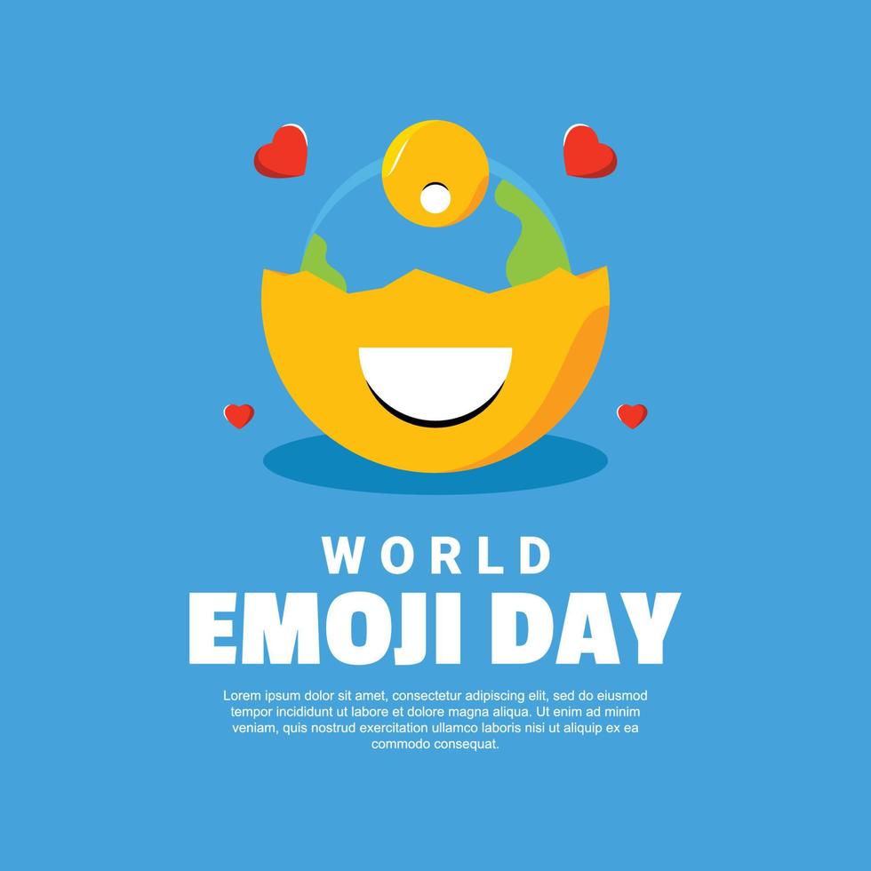 wereld emoji dag ontwerp achtergrond voor begroeting moment vector