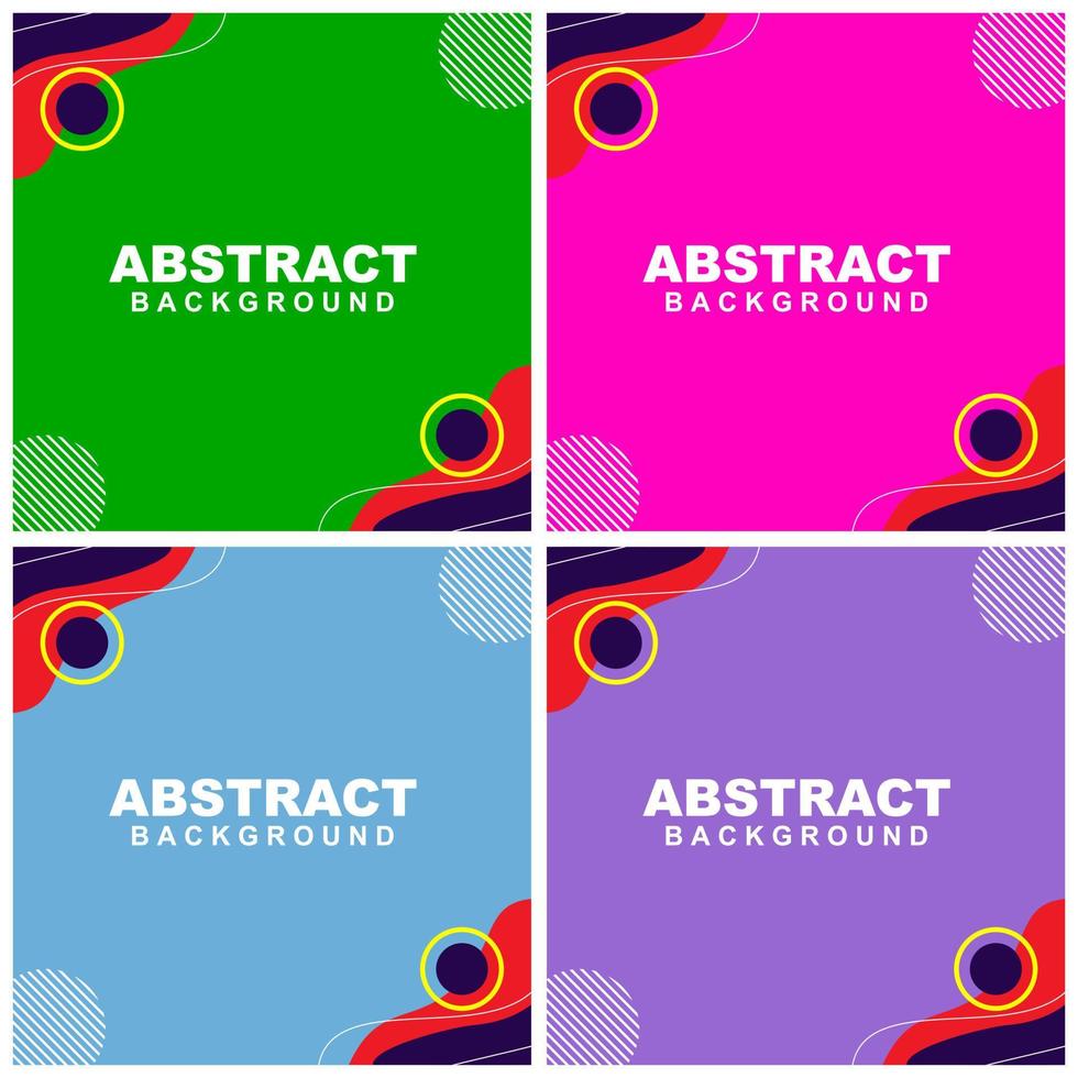 illustratie set vector van abstracte achtergrondkleur met roze en geel en oranje element. goed te gebruiken voor banner, social media template, poster en flyer template, etc