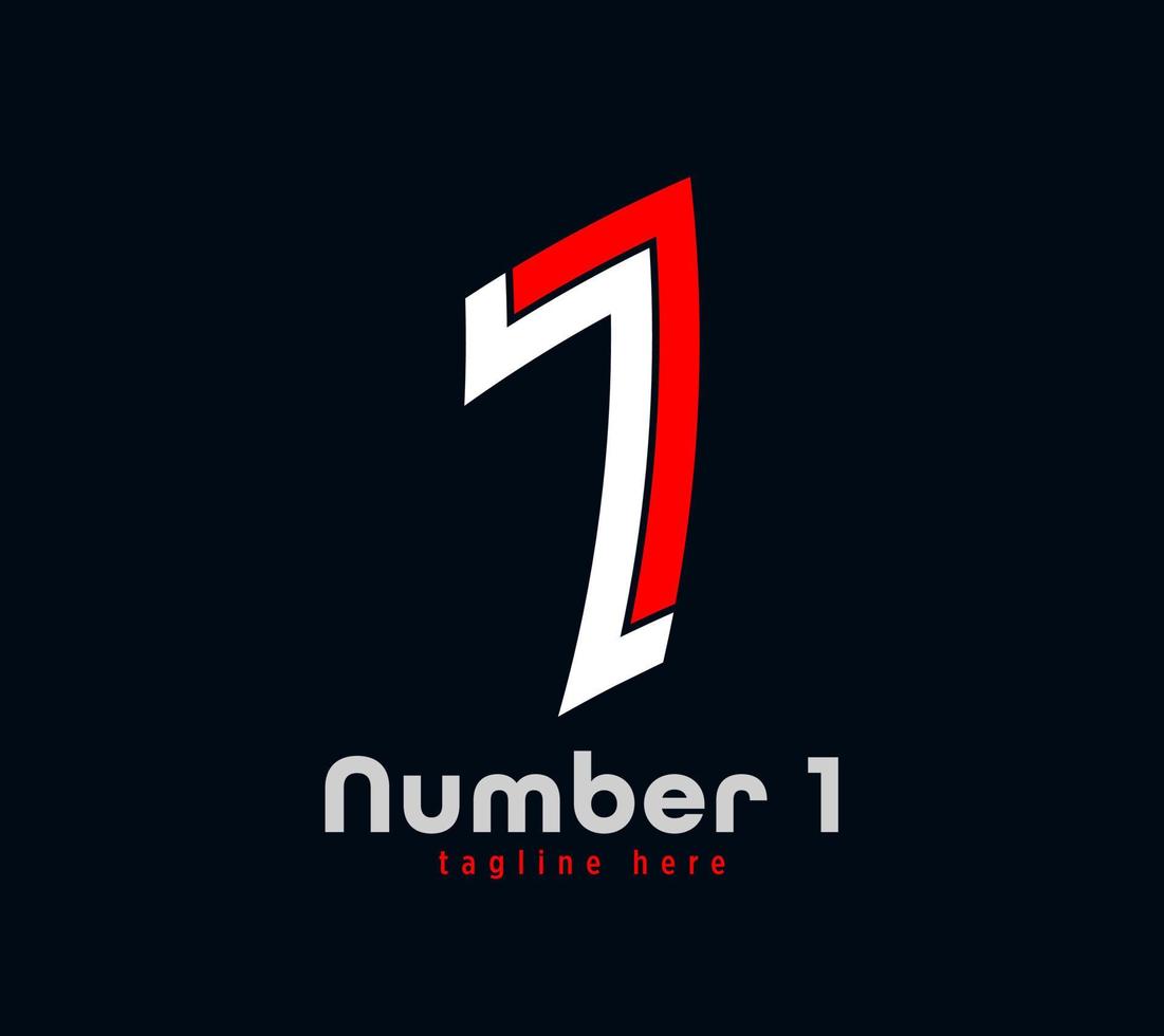 nummer 1 logo-ontwerp. lineaire unieke speciale letterserie. creatieve minimale ontwerpsjabloon vectorillustratie vector
