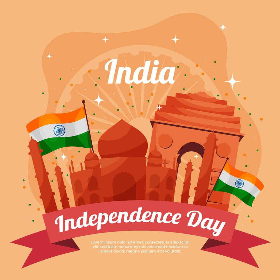 india onafhankelijkheidsdag vlag concept vector