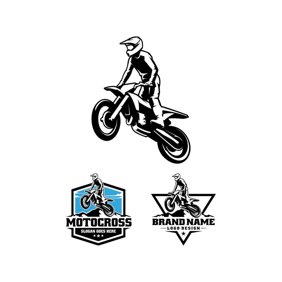 set van auto-, motorsport- en motorcross sport logo vector