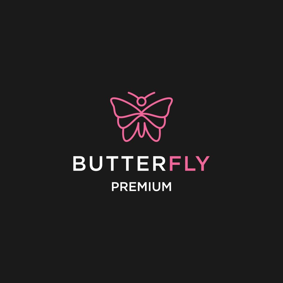 vlinder logo pictogram platte ontwerpsjabloon vector