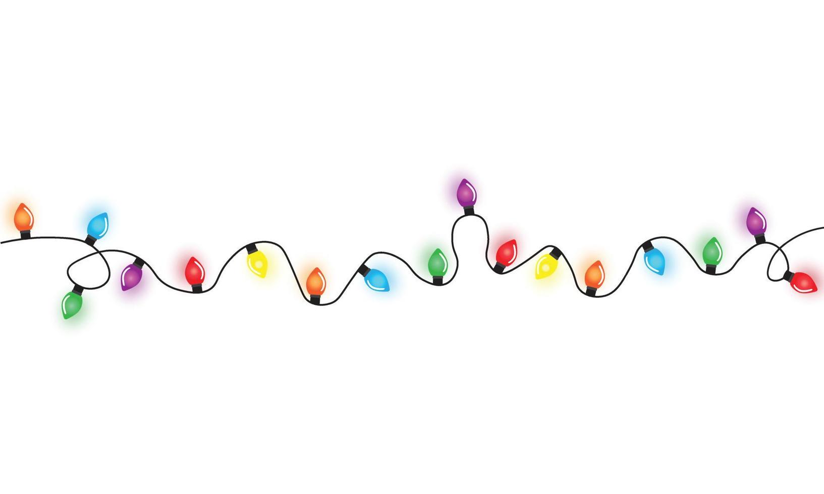 Kerstverlichting string geïsoleerd op een witte achtergrond vector