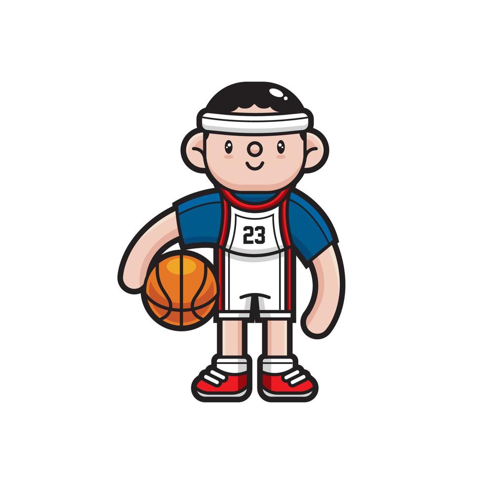 leuke basketballer vector