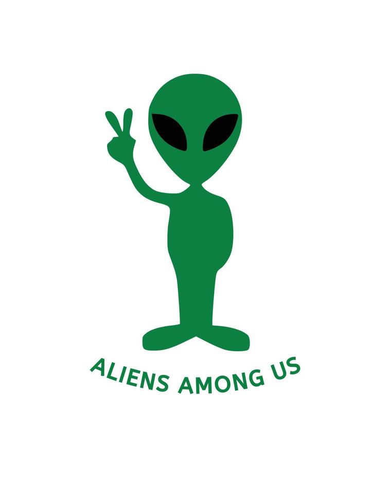 alien onder ons groene illustration.eps vector