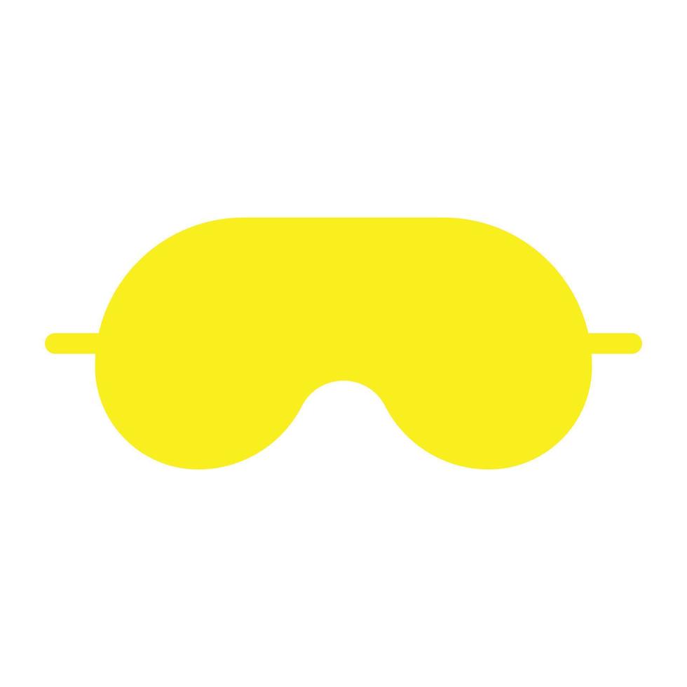 eps10 gele vector slaapmasker solide pictogram geïsoleerd op een witte achtergrond. slaapmaskersymbool in een eenvoudige, platte trendy moderne stijl voor uw websiteontwerp, logo, pictogram en mobiele applicatie