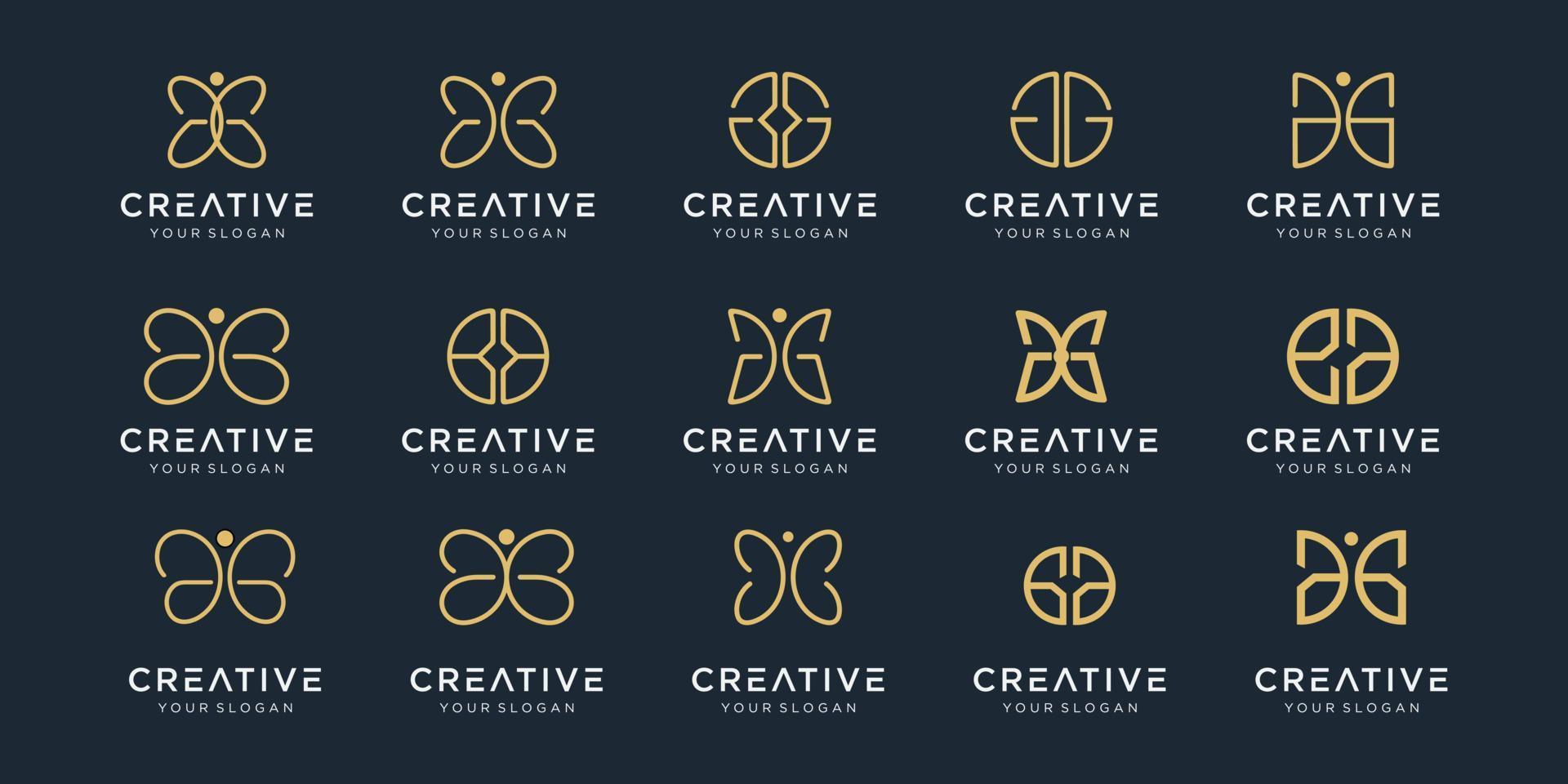 set van creatieve abstracte monogram logo-ontwerp. vector