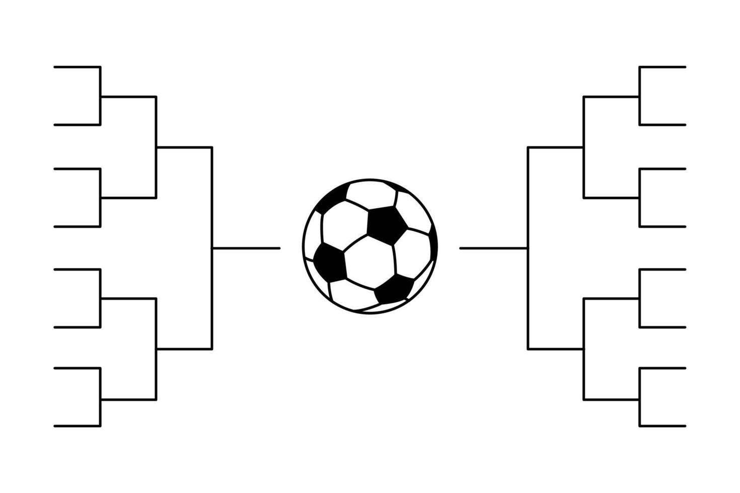 voetbal, voetbaltoernooi beugel sjablonen op witte achtergrond. vector