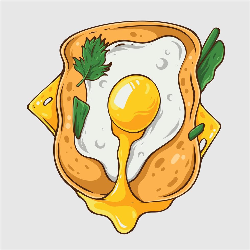 heerlijke sandwich en ei illustratie vector
