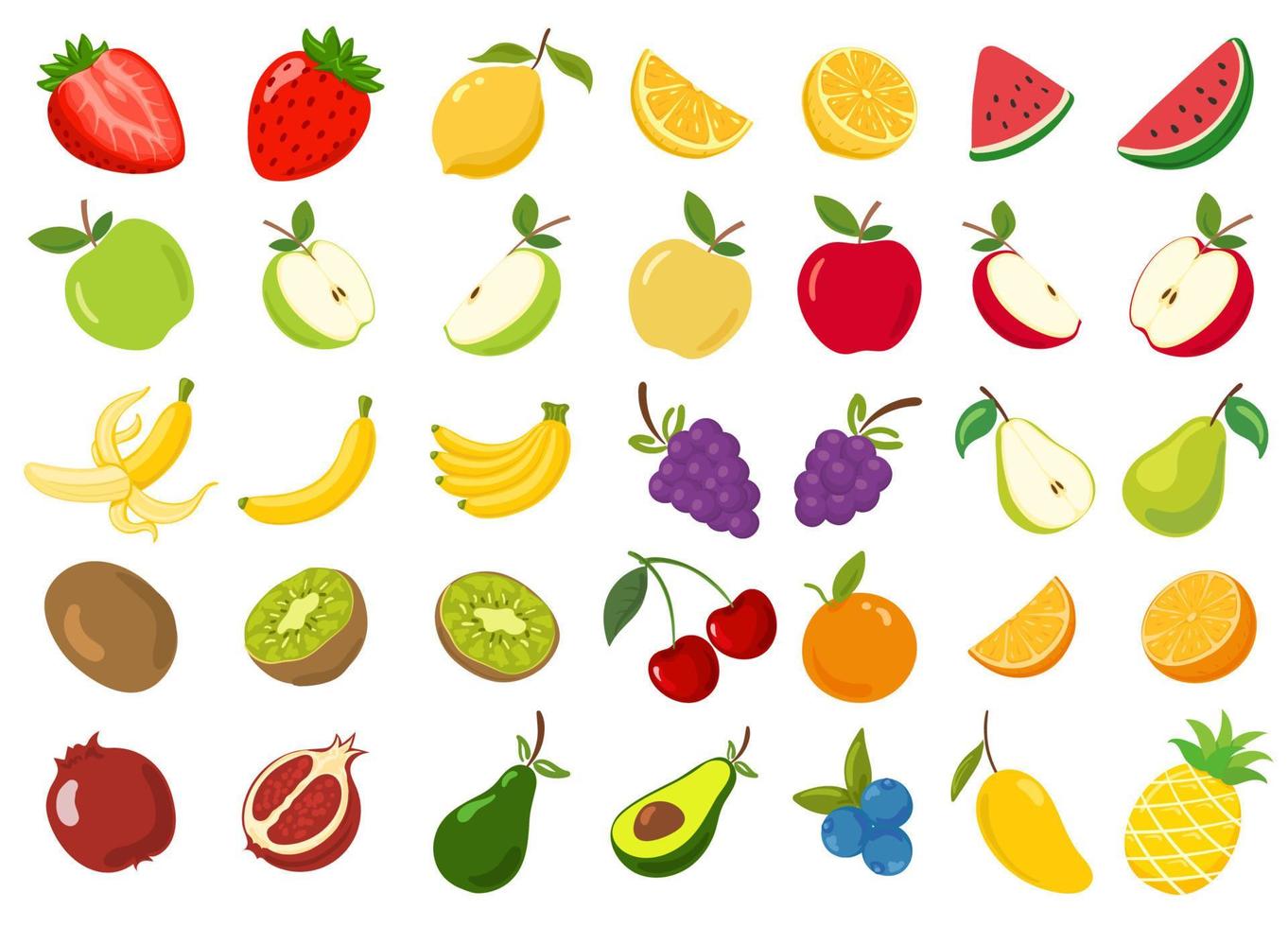 fruit collectie set illustratie cartoon vector