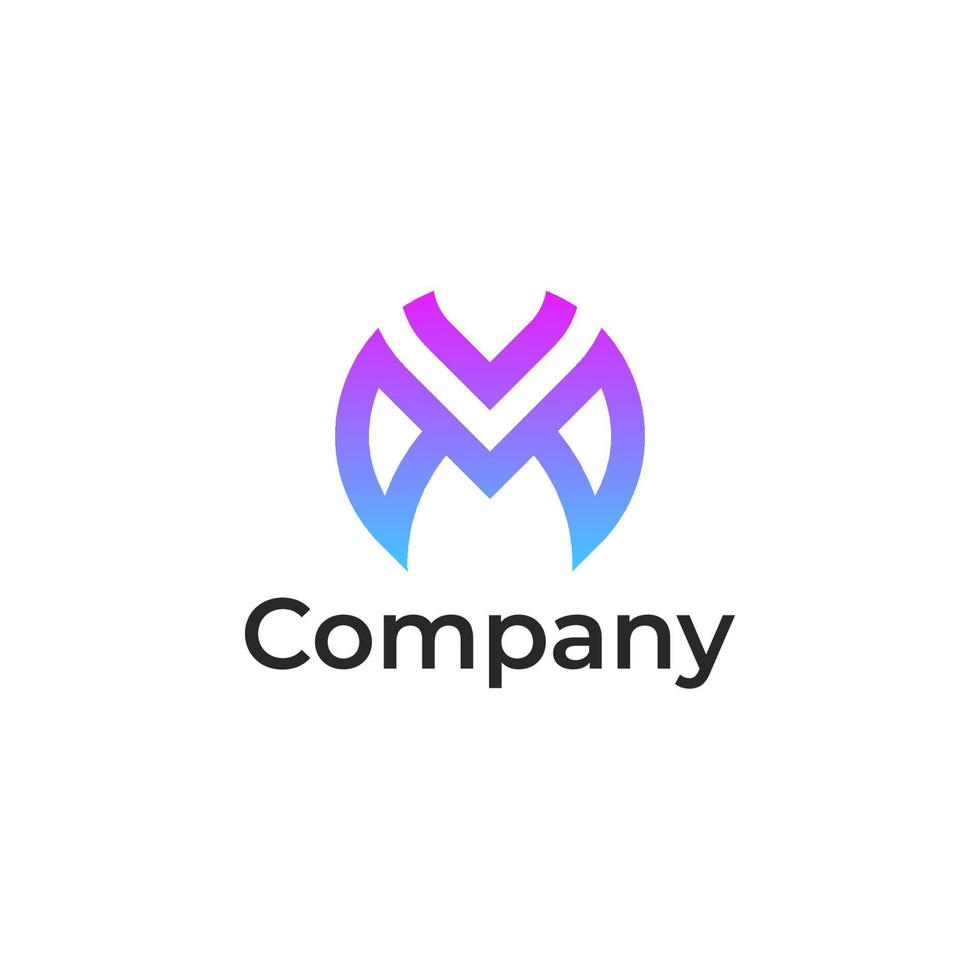 eerste letter m kleurovergang kleurrijk logo vector