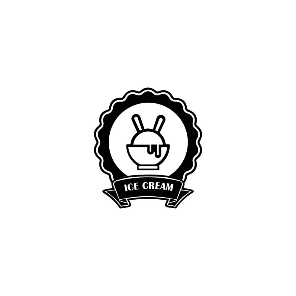 ijs logo ontwerp eindelementen voor ijssalon. vector illustratie