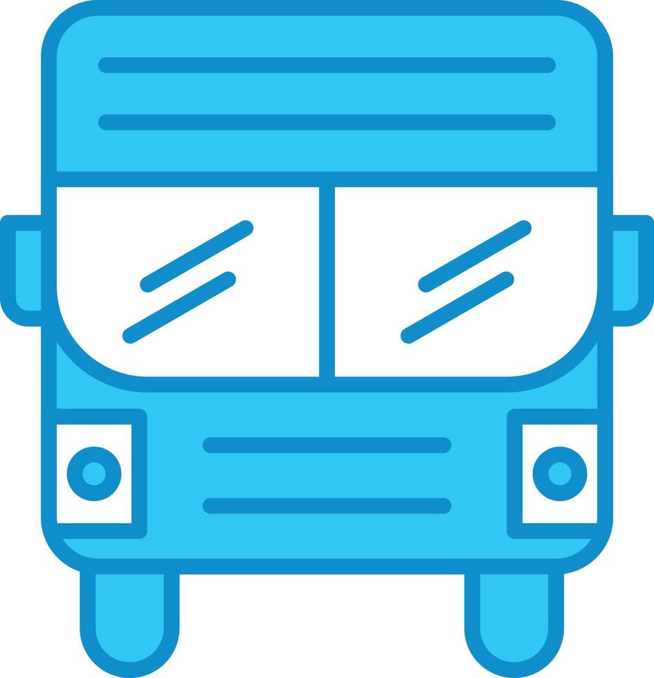 schoolbuslijn gevuld blauw vector