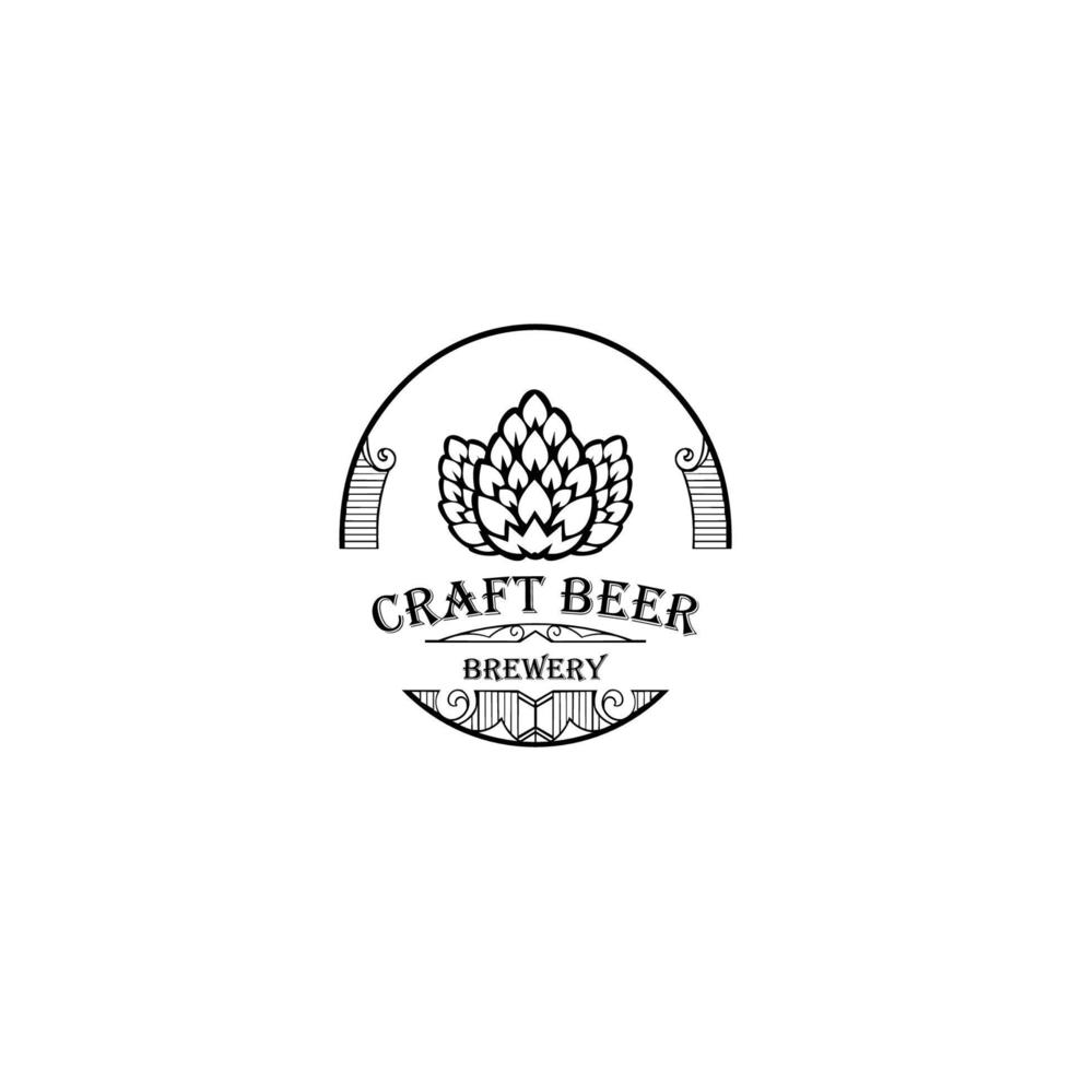 bier hop logo .label, badge voor bar, bierfestival, brouwerij. geïsoleerd op een witte achtergrond. vector
