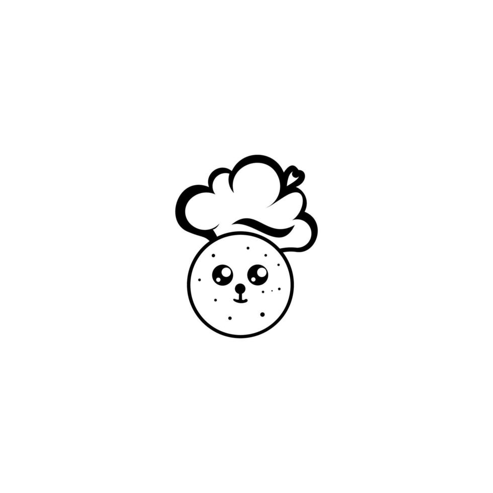 biscuit cartoon design witte chef hoed, geïsoleerd op een witte achtergrond. vector
