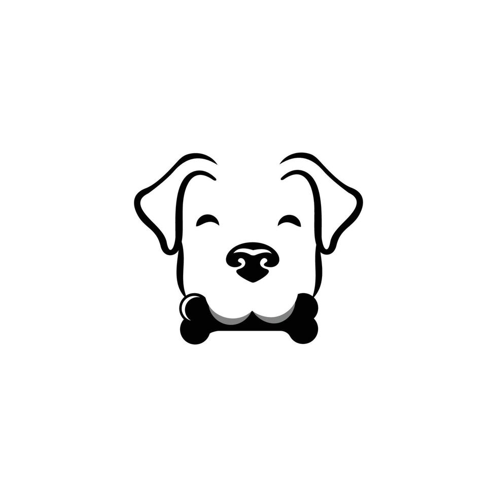 hond hoofd pictogram. vlakke stijl. cartoon hond gezicht. silhouet eenvoudig. logo ontwerpsjabloon. vector