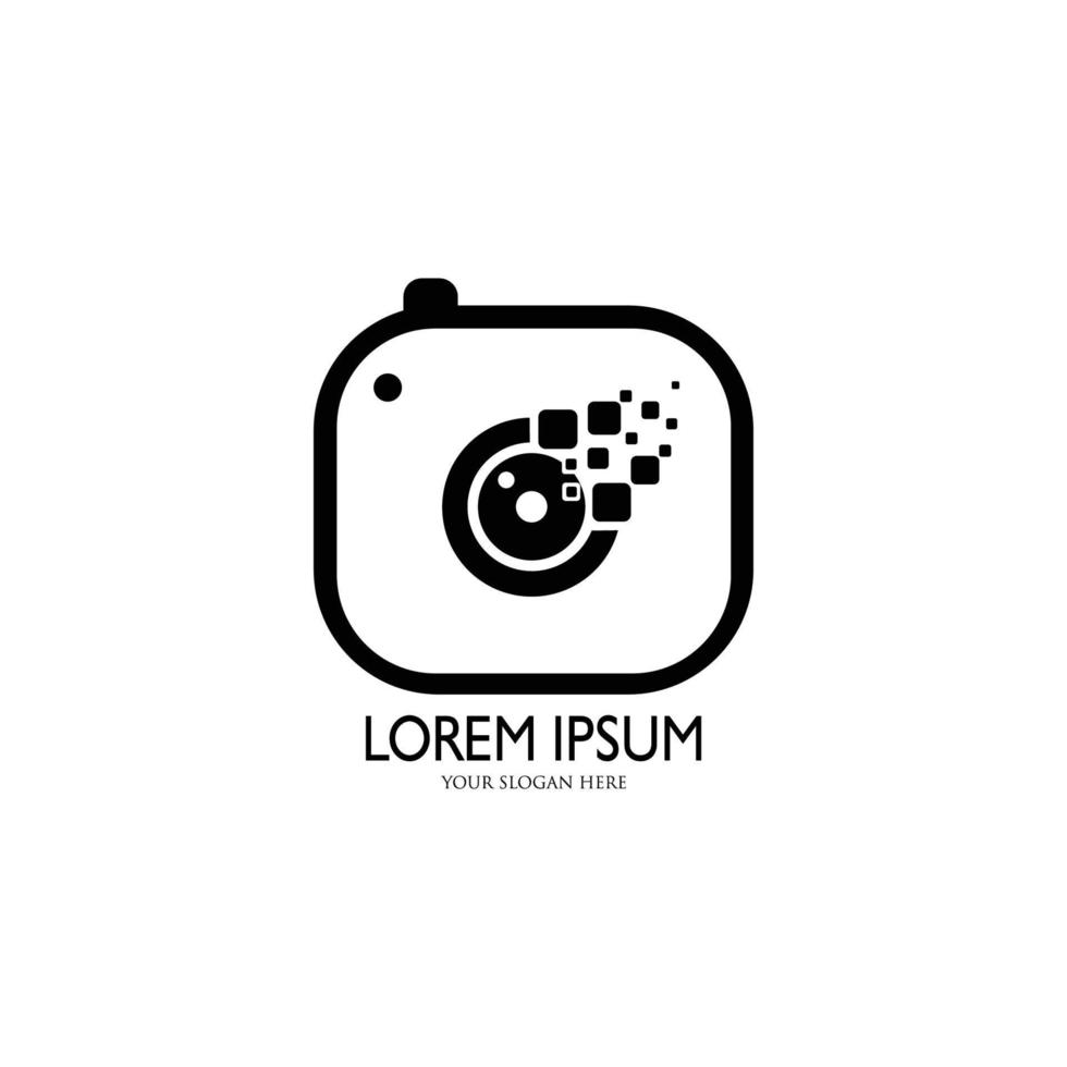 camera-logo. vlakke afbeelding van lenscamera-opnamen vector