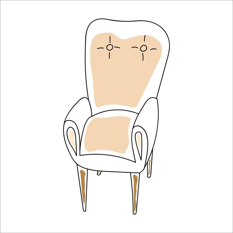 fauteuil in doodle-stijl vector