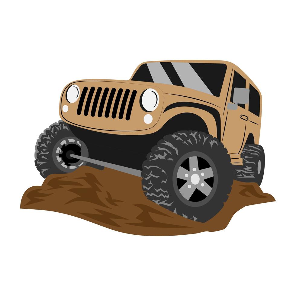 offroad auto vectorillustratie oversteken van het terrein vector