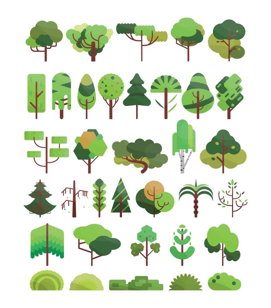 set geometrische bomen vector