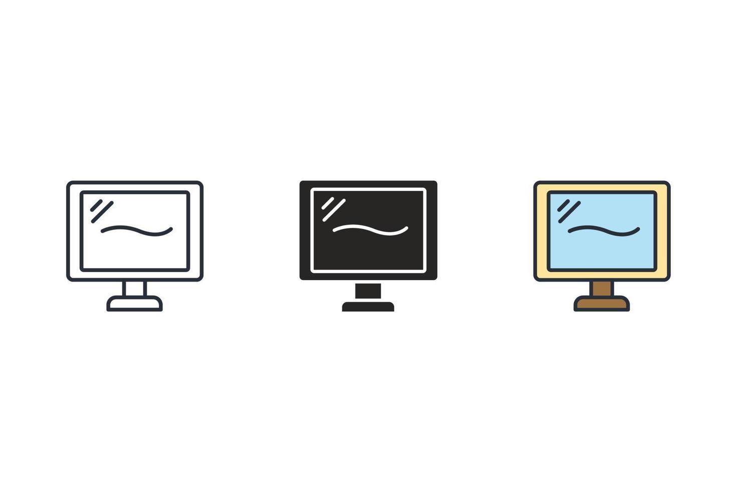 monitor pictogrammen symbool vectorelementen voor infographic web vector