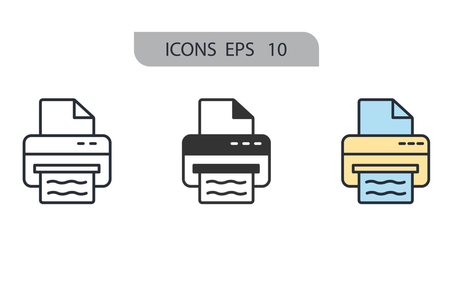 printerpictogrammen symbool vectorelementen voor infographic web vector