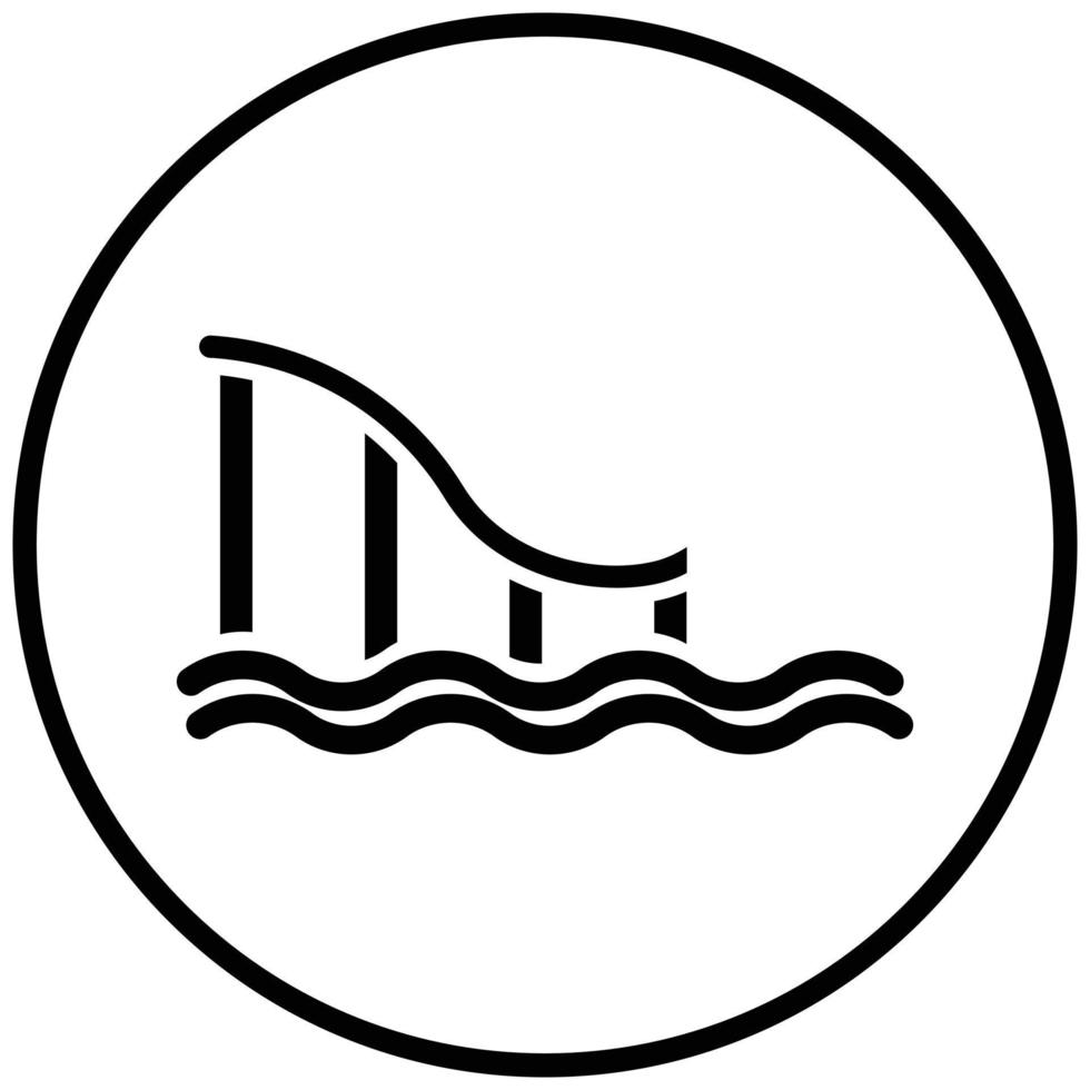 waterglijbaan pictogramstijl vector