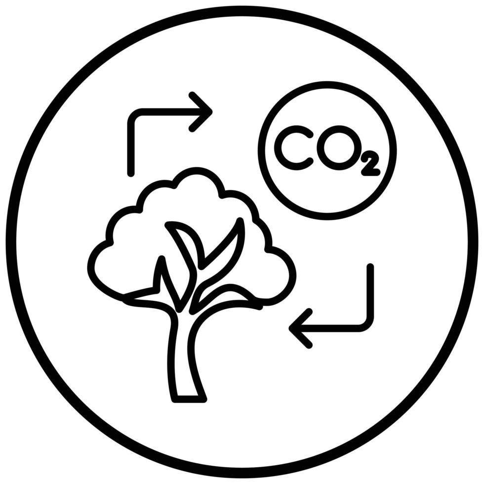 pictogramstijl koolstofvoetafdruk vector