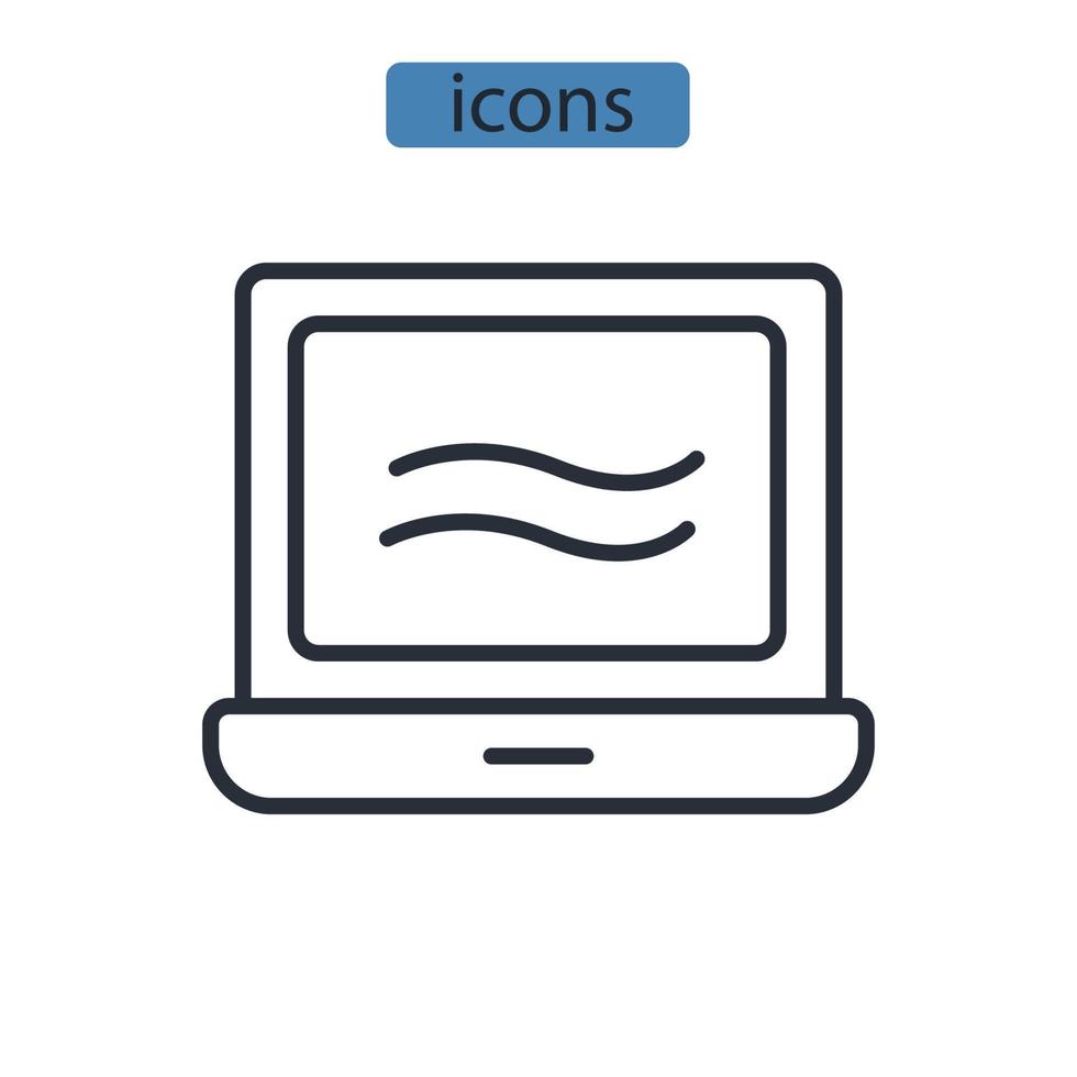 laptop pictogrammen symbool vectorelementen voor infographic web vector
