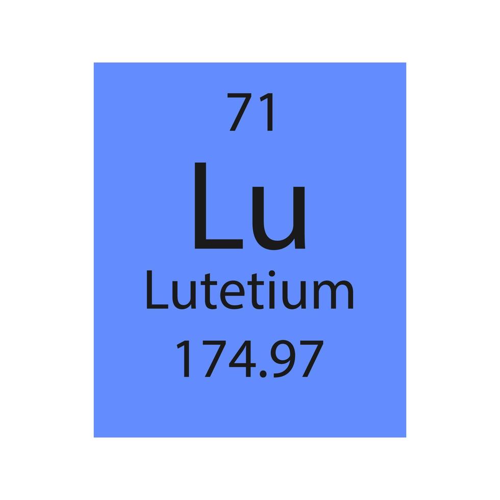 lutetium symbool. scheikundig element van het periodiek systeem. vectorillustratie. vector