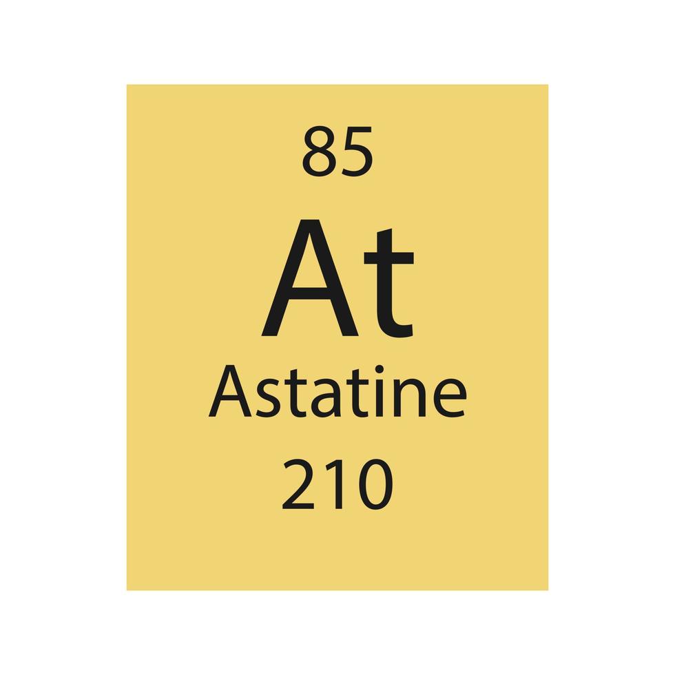 astatine symbool. scheikundig element van het periodiek systeem. vectorillustratie. vector