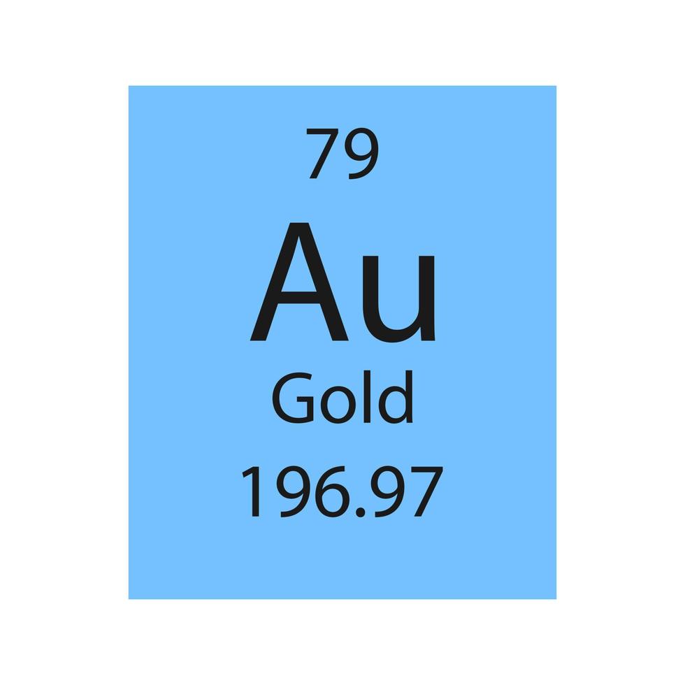 gouden symbool. scheikundig element van het periodiek systeem. vectorillustratie. vector
