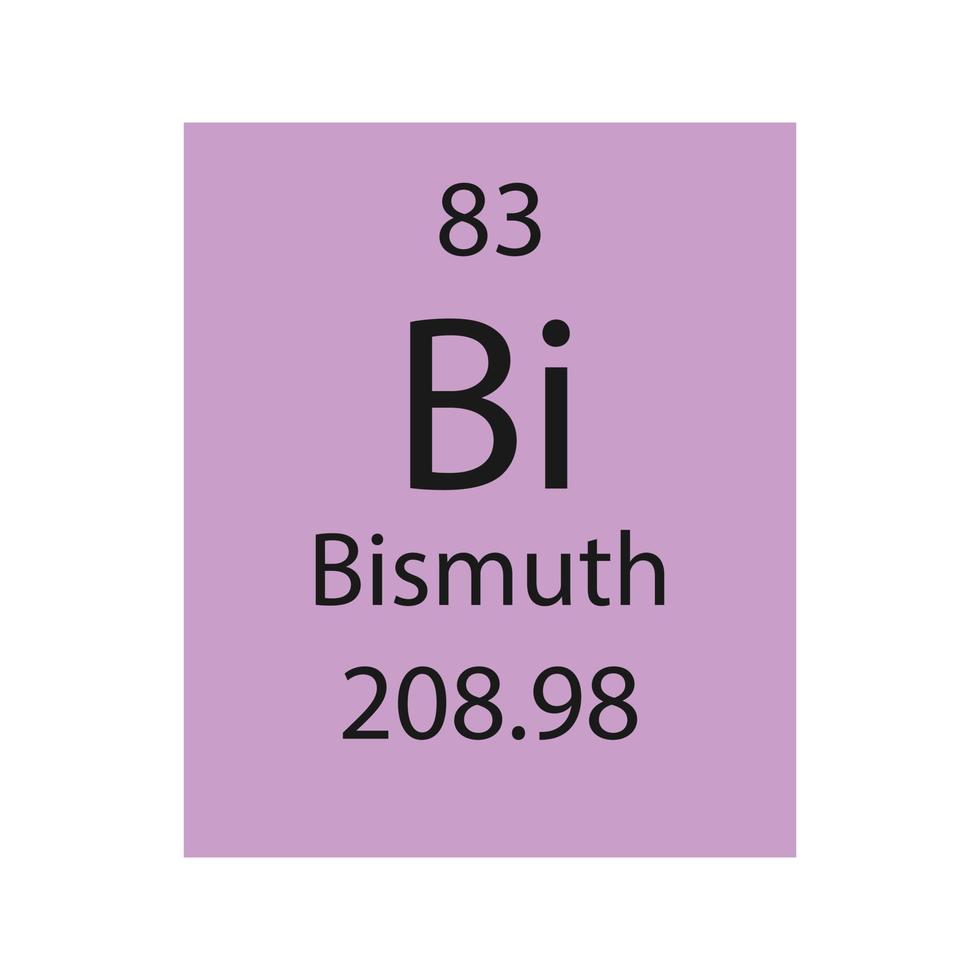 bismut symbool. scheikundig element van het periodiek systeem. vectorillustratie. vector