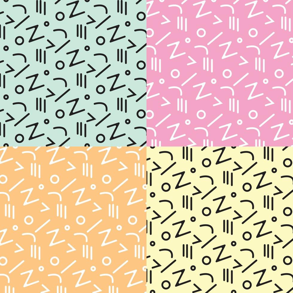 abstracte lijnkunstachtergrond in vier stijlkleuren vector