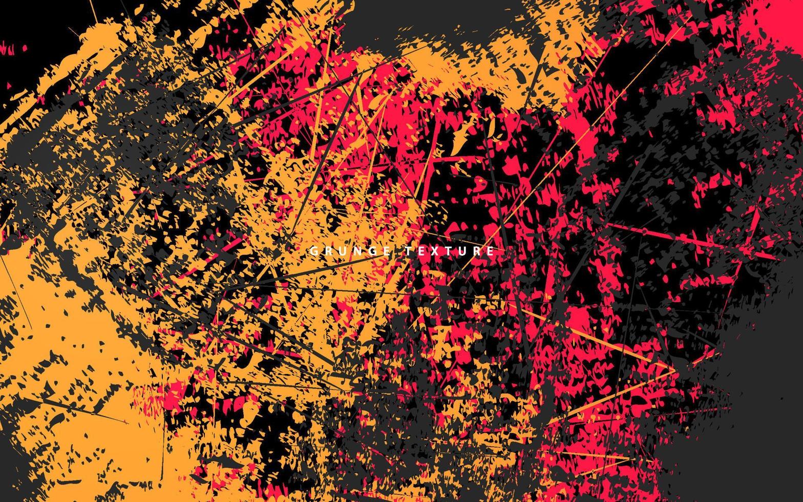 abstracte grunge textuur zwarte, gele en rode achtergrond vector
