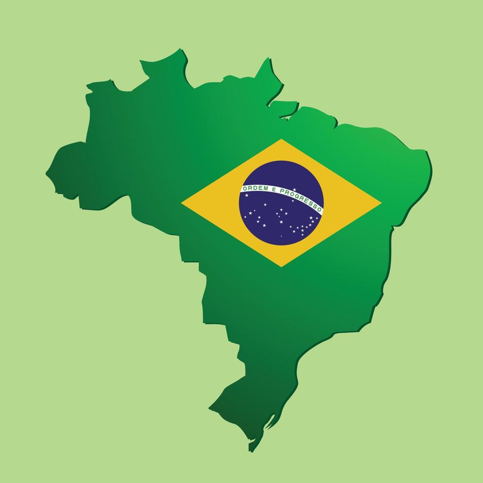 Braziliaanse vlag als een kaart vector