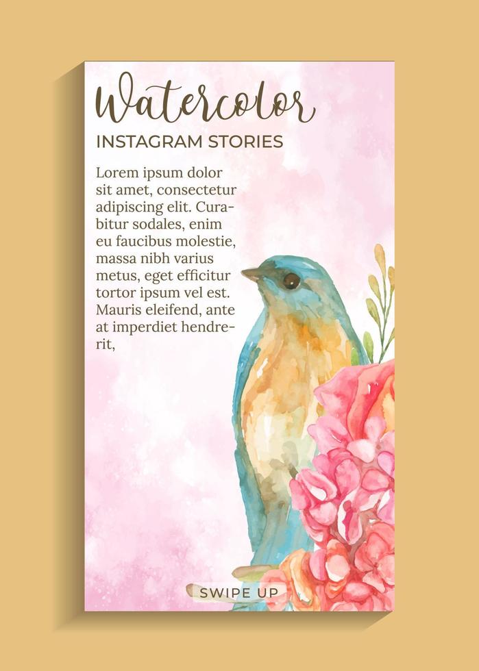 achtergrond sjabloon met aquarel bloem illustratie vector