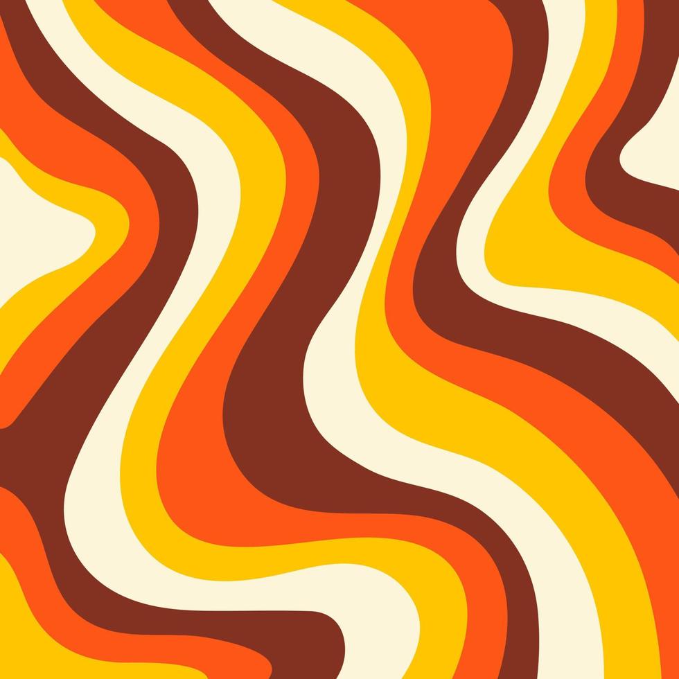 abstracte vierkante achtergrond met kleurrijke golven. trendy vectorillustratie in stijl retro 60s, 70s. vector