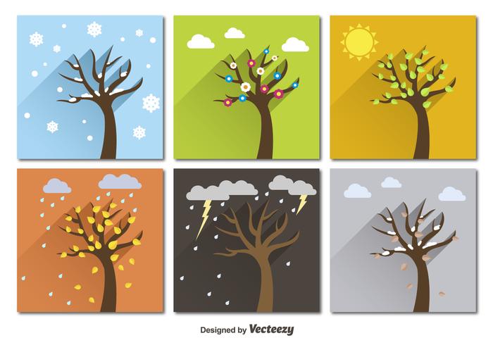 Seizoensgebonden bomen vector