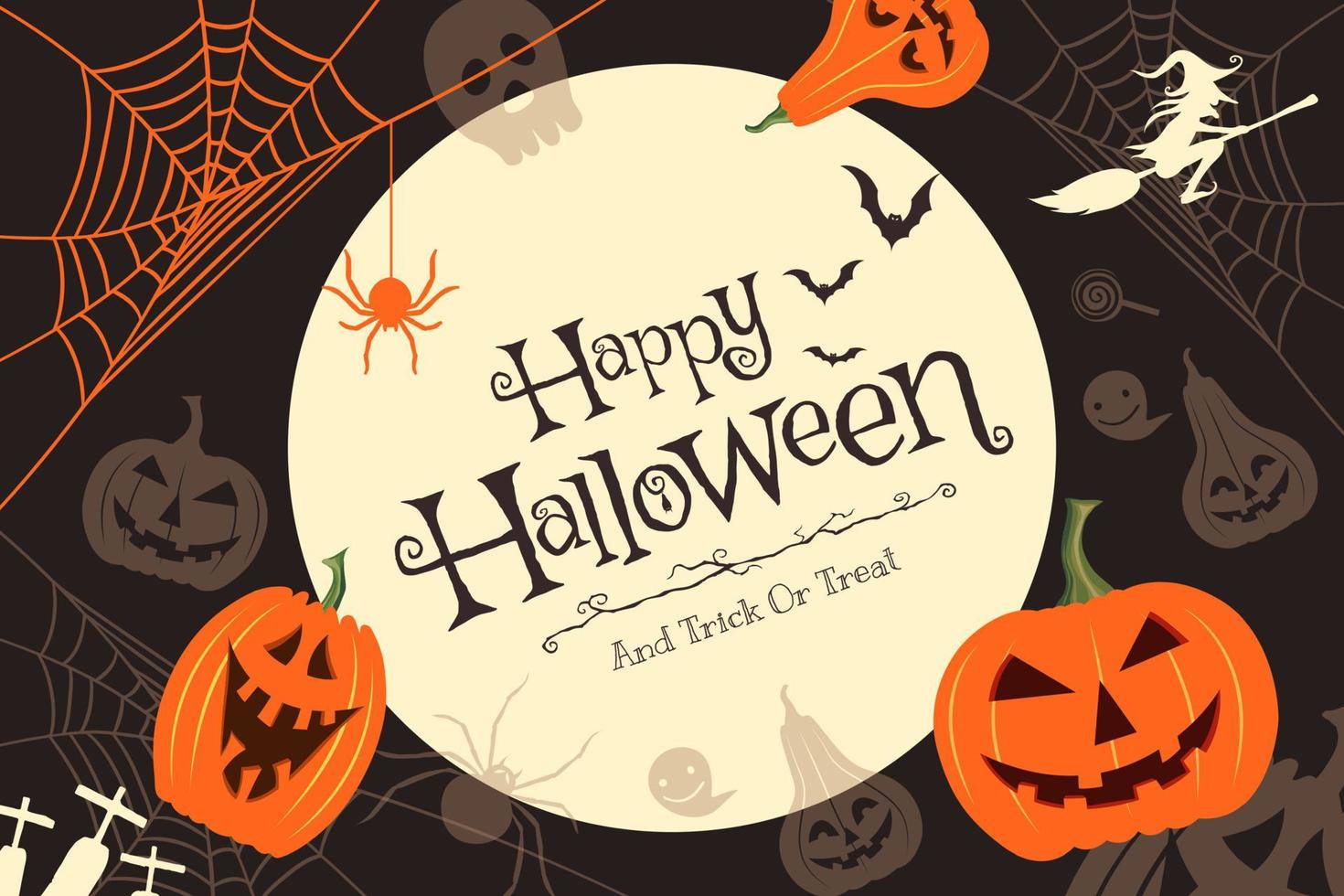 vectorillustratie van happy halloween concept decoratie vector