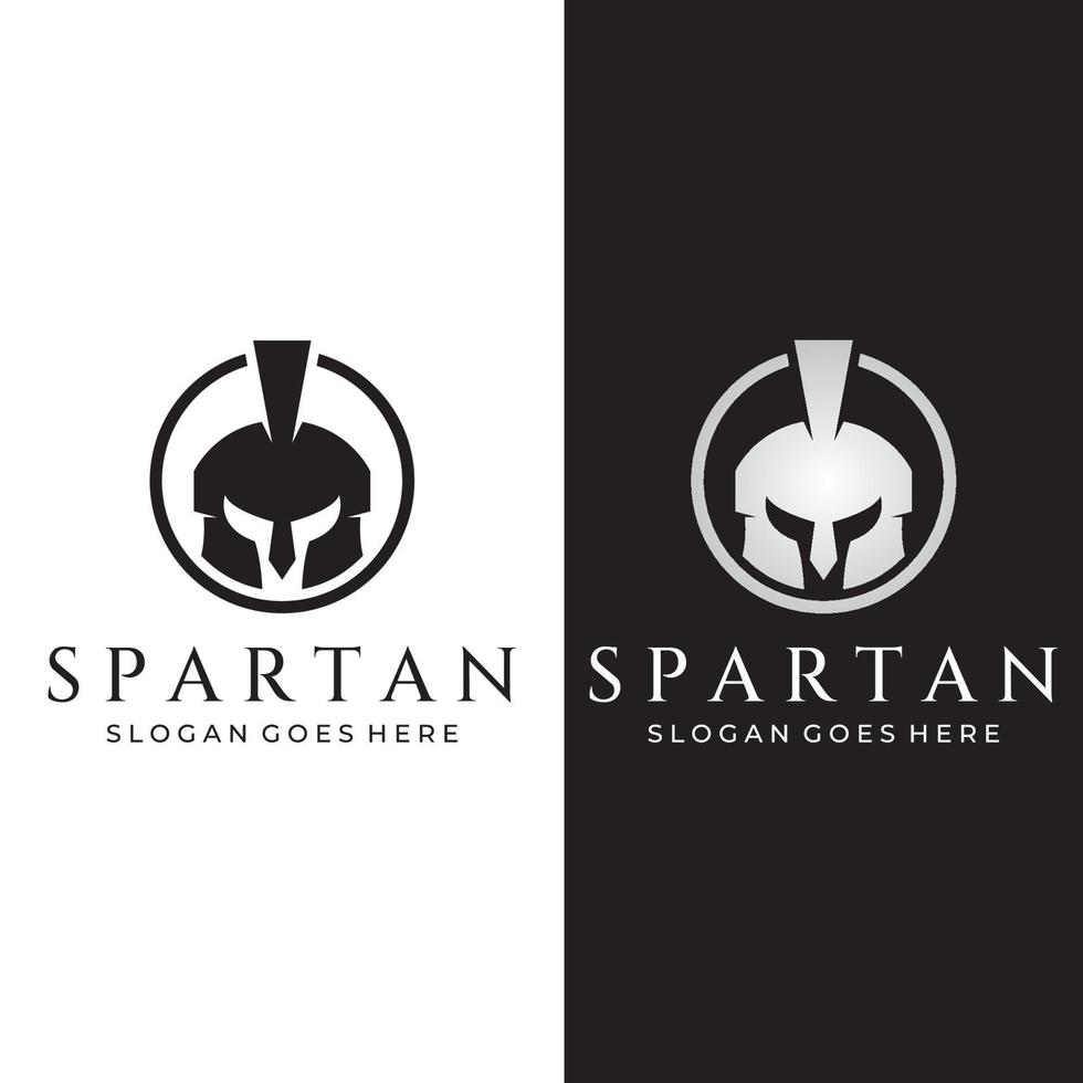 sterke en dappere Spartaanse of Spartaanse oorlogskrijger helm logo.designed met sjabloon vector illustratie bewerking.