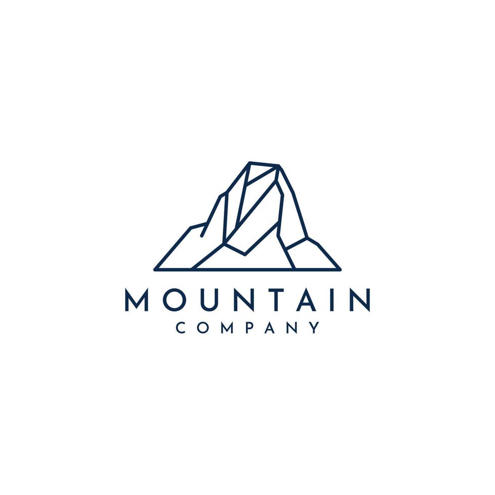 uitzicht op het berglandschap, minimalistisch design. logo voor fotografen, klimmers en avonturiers. bewerken met behulp van vectorillustratie. vector