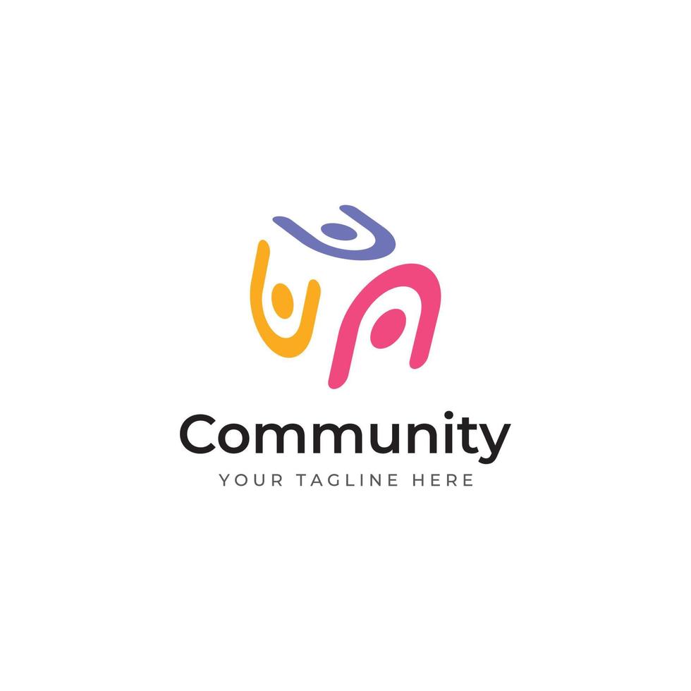 community-logo , community-netwerk en people check.logos voor teams of groepen , kleuterscholen en bedrijven. met het bewerken van vectorillustraties. vector