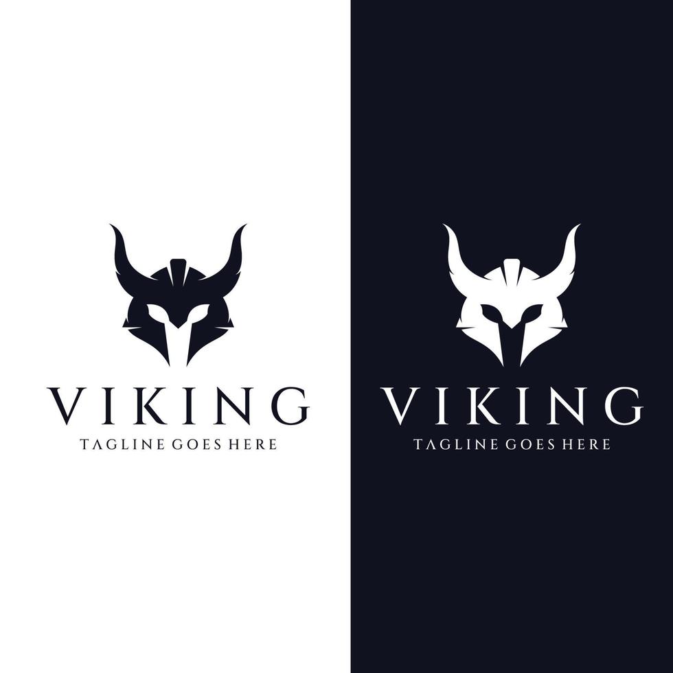 Viking krijger helm logo met gehoornde helm en Viking met de letter v. het logo kan worden gebruikt voor boten, sport en anderen. vector