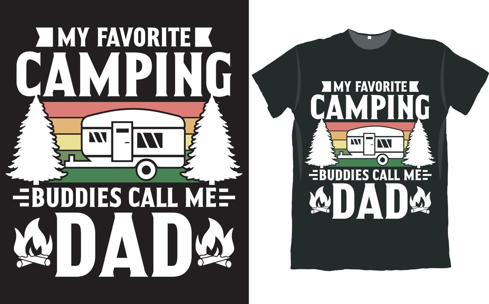 mijn favoriete kampeervrienden noemen me papa t-shirtontwerp vector