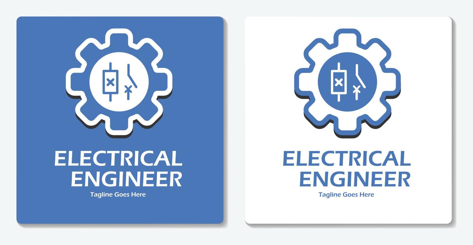 elektrotechnisch ingenieur logo pictogram vector plat ontwerp